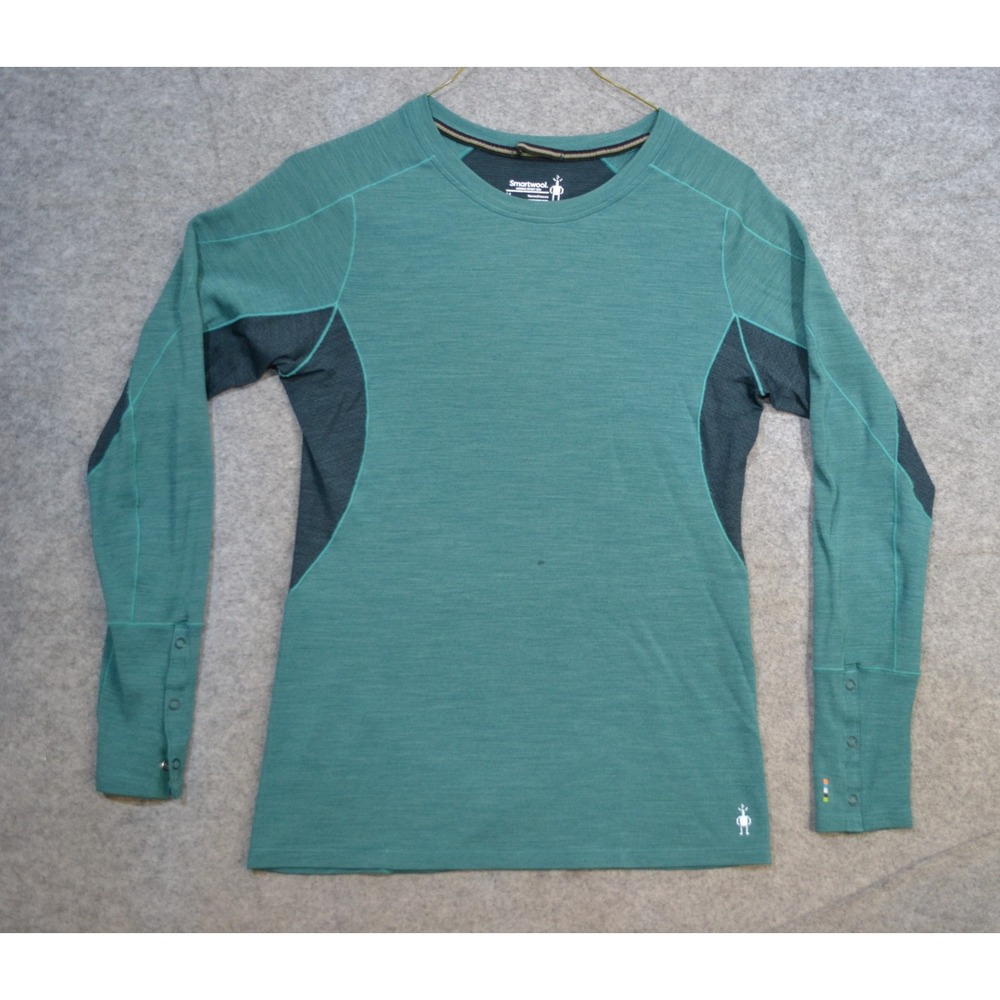 Smartwool Merino Sport 250 Shirt Womens M Green Long Sleeve Crew Wool Base Layer